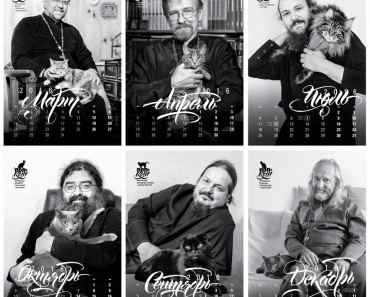 Cats Calendar Featuring Russian Orthodox Priests!